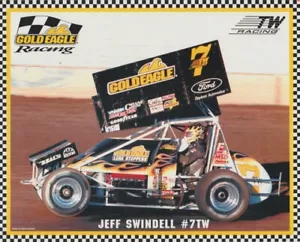 Tarjeta de héroe 1998 Jeff Swindell Gold Eagle Racing World Of Outlaws WOO Sprint Car - Imagen 1 de 2