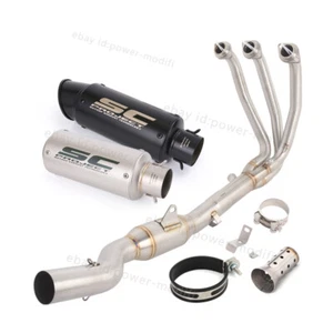 51mm For CF-Moto 675SR 2024 2025 Black Muffler Tips Header Pipe Exhaust System - Picture 1 of 13