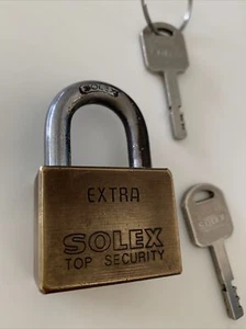 Vintage, Rare LOCK, Made by SOLEX Thailand Padlock Total 2 5/8” Tall, HEAVY 8 oz - Picture 1 of 12