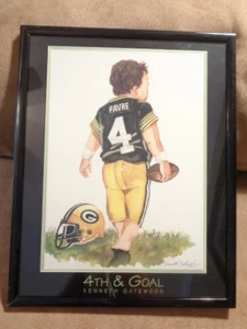 Football Brett Favre Boy NFL 1996 Framed 8x10 Print 4th & Goal Kenneth Gatewood - Picture 1 of 7