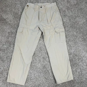 Pantaloni Wrangler Vintage Made In USA Robusti 32x30 Khaki Escursionismo Cargo Pesca - Foto 1 di 11
