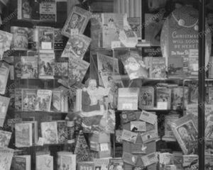 Children's Christmas Book Window Display Vintage 8x10 Reprint Of Old Photo - Picture 1 of 1