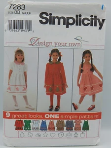 Simplicity 7283 Child's Dress Jumper Pattern Uncut Easter Christmas Valentine - Picture 1 of 2