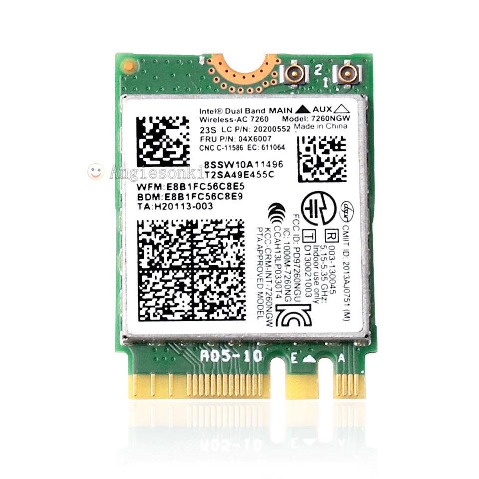 Intel 7260NGW Dual Band Wireless-AC WLAN Card For THINKPAD T440 X240S X230S - Image 1 of 4