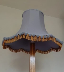 Handmade lampshade in grey cotton fabric for standard lamp / ceiling - Picture 1 of 4