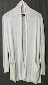 ETCETERA M Soft White Loose Knit Open Cardigan - Picture 1 of 6