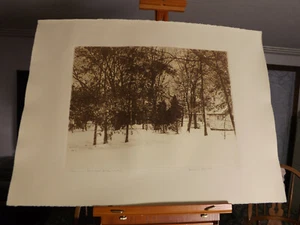 Herbert L. Fink "Back yard at the studio" 1980 etching signed # - Picture 1 of 3