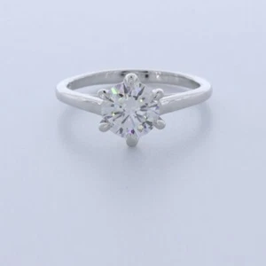 2.0CT NATURAL DIAMOND D/VS2 ROUND CUT PLATINUM 6-PRONG CROWN HEAD SOLITAIRE RING - Picture 1 of 7