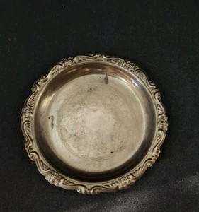 Vintage 4" Silver Plated Epon Steel Tea Cup Plate - Picture 1 of 5