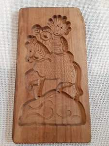Vintage Wood Butter Mold Horse and Woman Rider - Picture 1 of 6