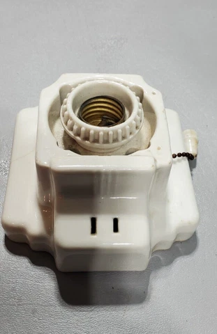 Art Deco Porcelain Ceramic Wall Sconce Light Fixture Outlet White Cover