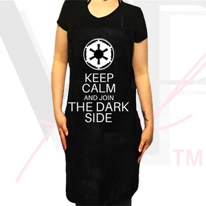 Star Wars Schürze verstellbarer Küchengrill BBQ backen RUHIG BLEIBEN & DER DUNKLEN SEITE BEITRETEN - Bild 1 von 5