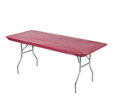 Kwik-Covers Rectangular Fitted Plastic Table Covers, 6' x 30" - Bundle of 5 each - Image 1 of 3