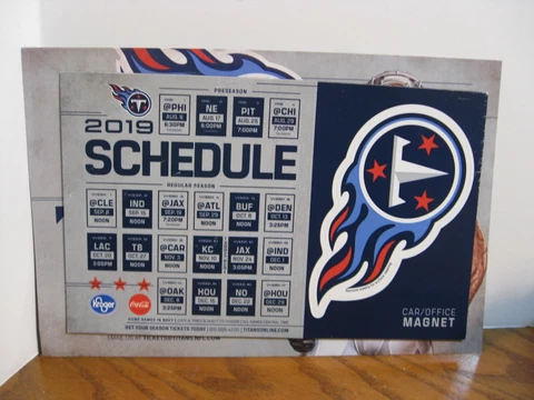 NFL Tennessee Titans - Car / Office Magnet - 2019 Schedule / Logo Cover
