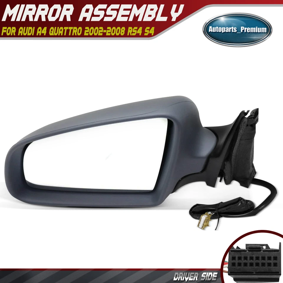 Espejo retrovisor eléctrico del lado izquierdo del conductor con plegado manual térmico para Audi A4 Quattro RS4 S4 Foto 1 de 4