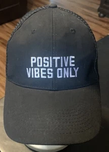 Positive Vibes Only Size Snapback Mesh Back Black Hat - Picture 1 of 3