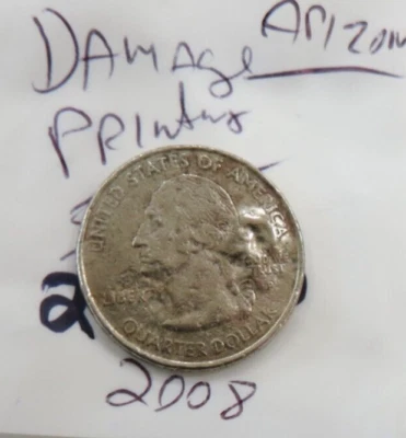 ARIZONA STATE QUARTER GRAND CANYON 2008-P cactus-MISPRINT - Image 1 of 4