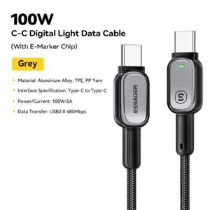 100W USB Type C to Type C Charger Cable PD Fast Charging For iPhone 16 15 Laptop - Picture 1 of 10