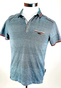 Vtg BFG Jeans Polo Mens L Style Design Gray - Picture 1 of 6
