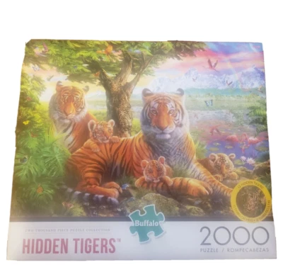 Buffalo Games Hidden Tigers 2000pc Jigsaw Puzzle Big Cats Cubs Tiger Jungle NEW - Image 1 of 4