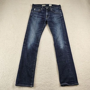 Pantalones de mezclilla AG Adriano Goldschmied para hombre 31x32 The Matchbox azul ajustados rectos - Imagen 1 de 19