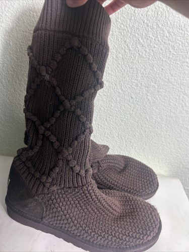 Ugg Australia Donna 5879 Argyle Maglione Alto Cardi Maglia Stivali Scarpe Tg 8