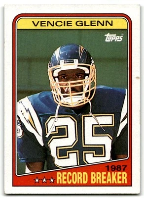 1988 Topps #2 Vencie Glenn San Diego Chargers - Image 1 of 2