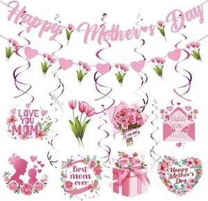 Happy Mother's Day Banner Set Decoration for Party flower - Picture 1 of 9