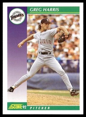1992 Score Greg Harris San Diego Padres #378 - Image 1 of 2