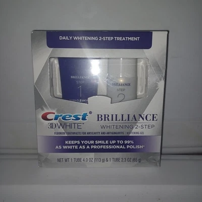 Crest 3D White Brilliance Whitening 2-Step Toothpaste and Whitening EXP Oct 2026 - Image 1 of 4