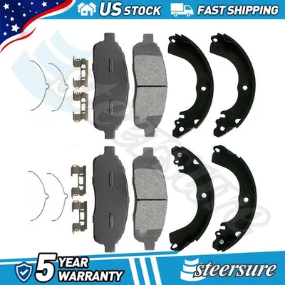 Juego de pastillas de freno de disco delanteras traseras zapatas de freno de estacionamiento para Ford F-150 2009-2009 Foto 1 de 4