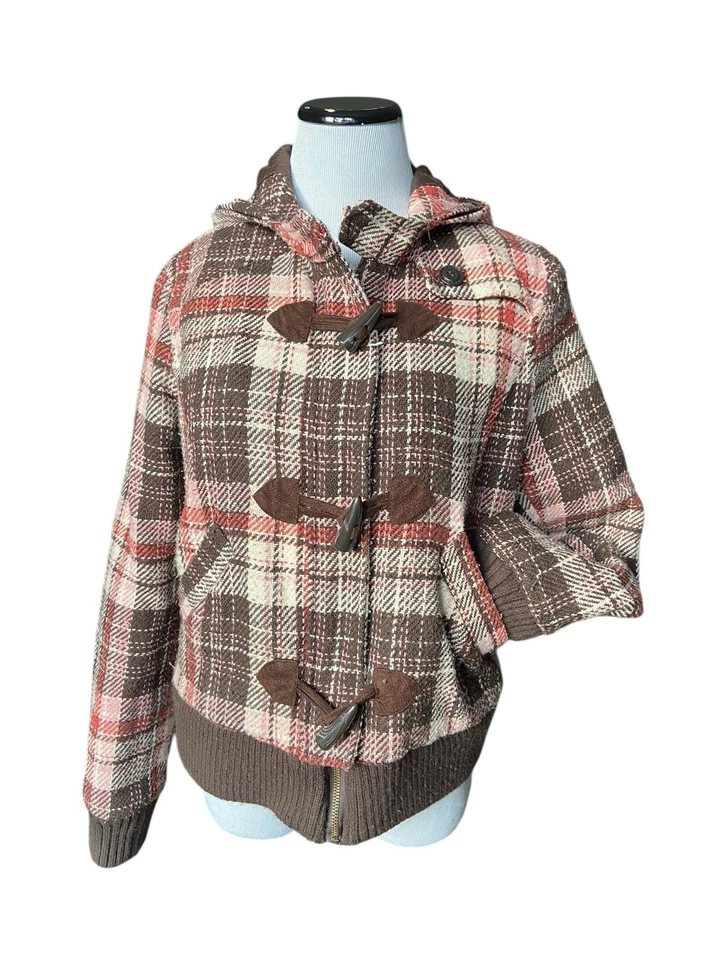 Chaqueta De Colección Y2K Delias A Cuadros Palanca Talla L Con Capucha Preppy Academia despistada Foto 1 de 4