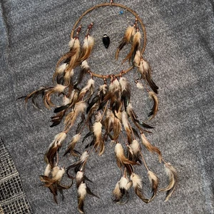 Feather Dream Catcher Native American Dream Catchers Wall Hanging Center Flint - Picture 1 of 7