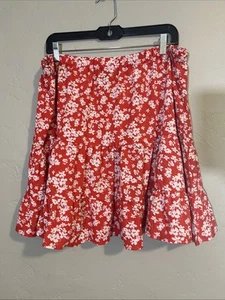 SHEIN Curve 3XL Knee Length Skirt A-Line Women Red Floral Elastic Waist Casual - Picture 1 of 5