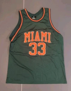 Vintage 90s Miami Hurricanes #33 Basketball Logo Leichtathletik Trikot Gr. XL grün - Bild 1 von 5