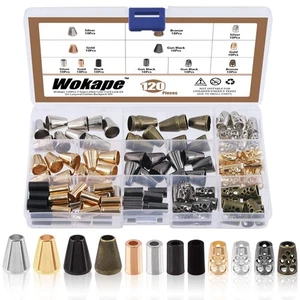 120Pcs Alloy Cord End Lock Stopper, Hollow/Column/Bell Rope End Fastener Stop... - Picture 1 of 7