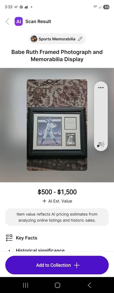 Authentic babe ruth “the king of swat” baseball memorabilia picture ￼ - Image 1 of 2