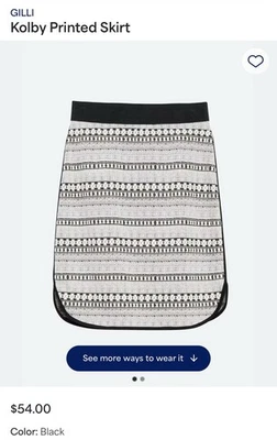 Falda lápiz estampada Gilli Stitch Fix Kolby negra blanca talla grande Foto 1 de 4