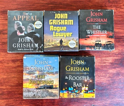 5 John Grisham CD Audiobooks, Appeal, Reckoning, Whistler, Rouge Lawyer, Rooster - Image 1 of 4