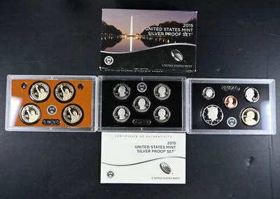 2015 Silver Proof Set US Mint Uncirculated Coins COA - Image 1 of 3