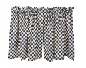 Mackenzie Childs COURTLY CHECK Küche CAFE VORHÄNGE 2 Paneele Ea. 36"x31" m25-no - Bild 1 von 3