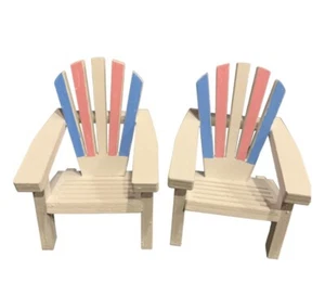 Mini Adirondack Chairs Cake Topper Tablescape Gender Reveal Pink Blue Beach - Picture 1 of 18