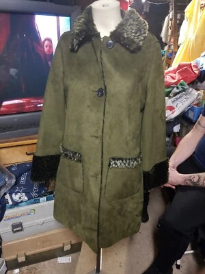 issac mizrahi зеленый искусственного меха пальто длиной до колена размер 2 - Изображение 1 из 3