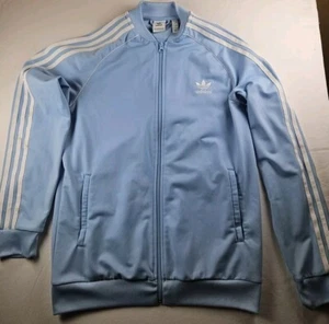Adidas 3 Stripe Trefoil Youth Warm Up Track Jacket Light Blue Size XL 15-16Y - Picture 1 of 8