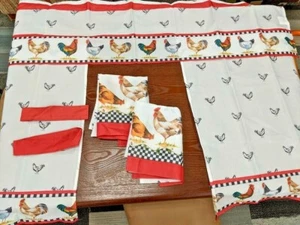 3 Stck. Vorhänge Maßgeschneidert Landhaus Set (57"x36") HÄHNE TOP OF THE MORNING Volant - Bild 1 von 2