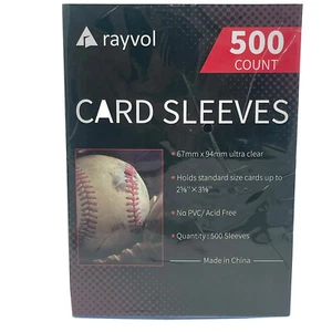 RAYVOL 500 CUENTAS FUNDAS PARA TARJETAS NUEVO CARGADOR SUPERIOR CENTAVO BÉISBOL 2 5/8 X 3 5/8 - Imagen 1 de 2