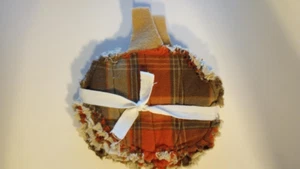 Homeaide fabric pumpkin shaped rag coasters/set of 4 - Picture 1 of 2
