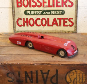Vtg Antique Kingsbury Sunbeam Wind Up Pressed Steel Toy Racer Car 1920s - Picture 1 of 15