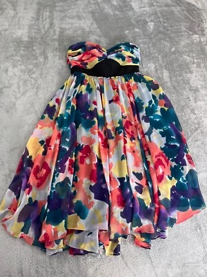 Vestido The Limited Floral Sin Tirantes Talla 2 Poliéster Cremallera Lateral - ¡Excelente Estado! Foto 1 de 4