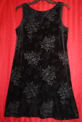 Womens G.A.S. Sleeveless A-Line Glitter Dress Black L Excellent Never Worn - Image 1 of 4
